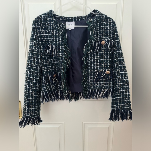 JOA Fringed Tweed Jacket Size Medium XS - Picture 2 of 12